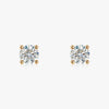 J'EVAR 18KT Yellow Gold ALTR Lab Grown Diamond Stud Earrings with Guardian Backs Front View | Pair / 2.50 CT