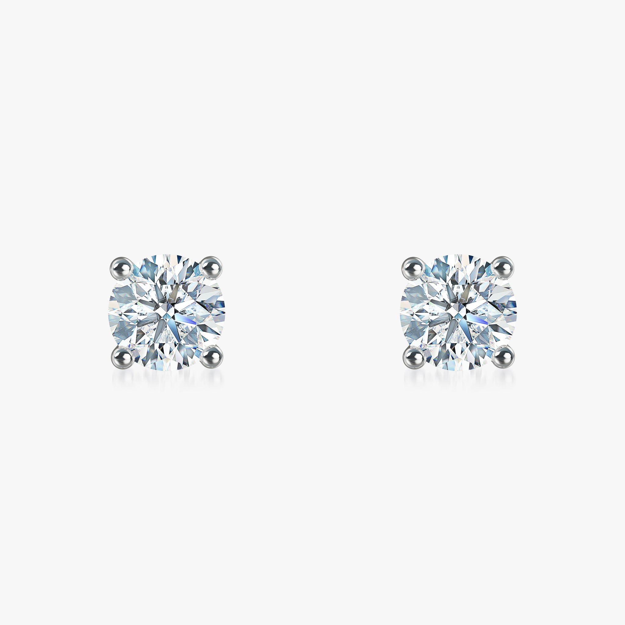 J'EVAR 18KT White Gold ALTR Lab Grown Diamond Stud Earrings with Guardian Backs Front View