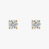J'EVAR 18KT Yellow Gold ALTR Lab Grown Diamond Stud Earrings with Guardian Backs Front View | Pair / 2.70 CT