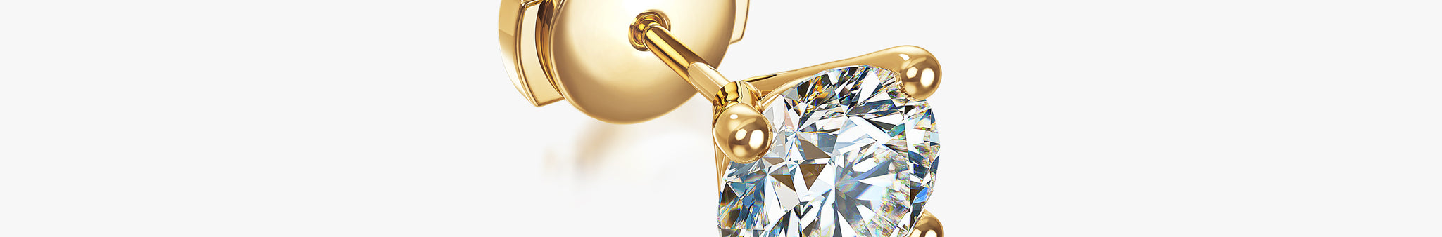 J'EVAR 18KT Yellow Gold ALTR Lab Grown Diamond Stud Earrings with Guardian Backs Lock View