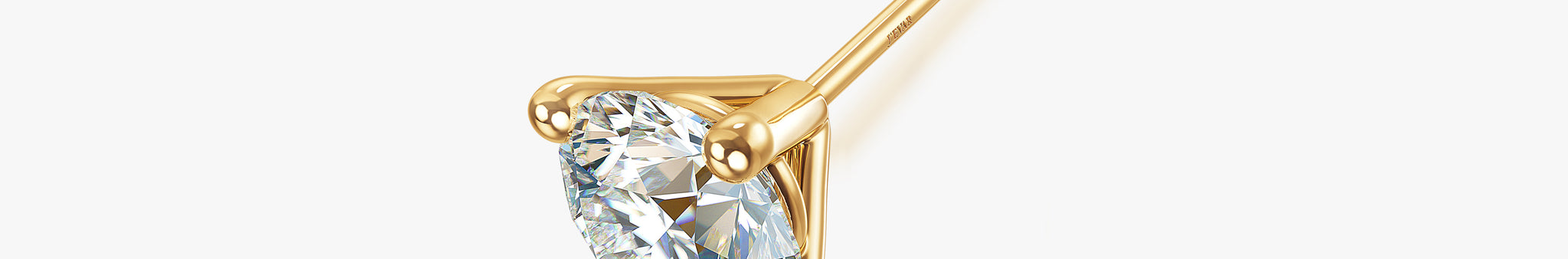 J'EVAR 18KT Yellow Gold ALTR Lab Grown Diamond Stud Earrings with Guardian Backs Perspective View