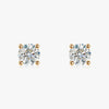 J'EVAR 18KT Yellow Gold ALTR Lab Grown Diamond Stud Earrings with Guardian Backs Front View | Pair / 3.00 CT