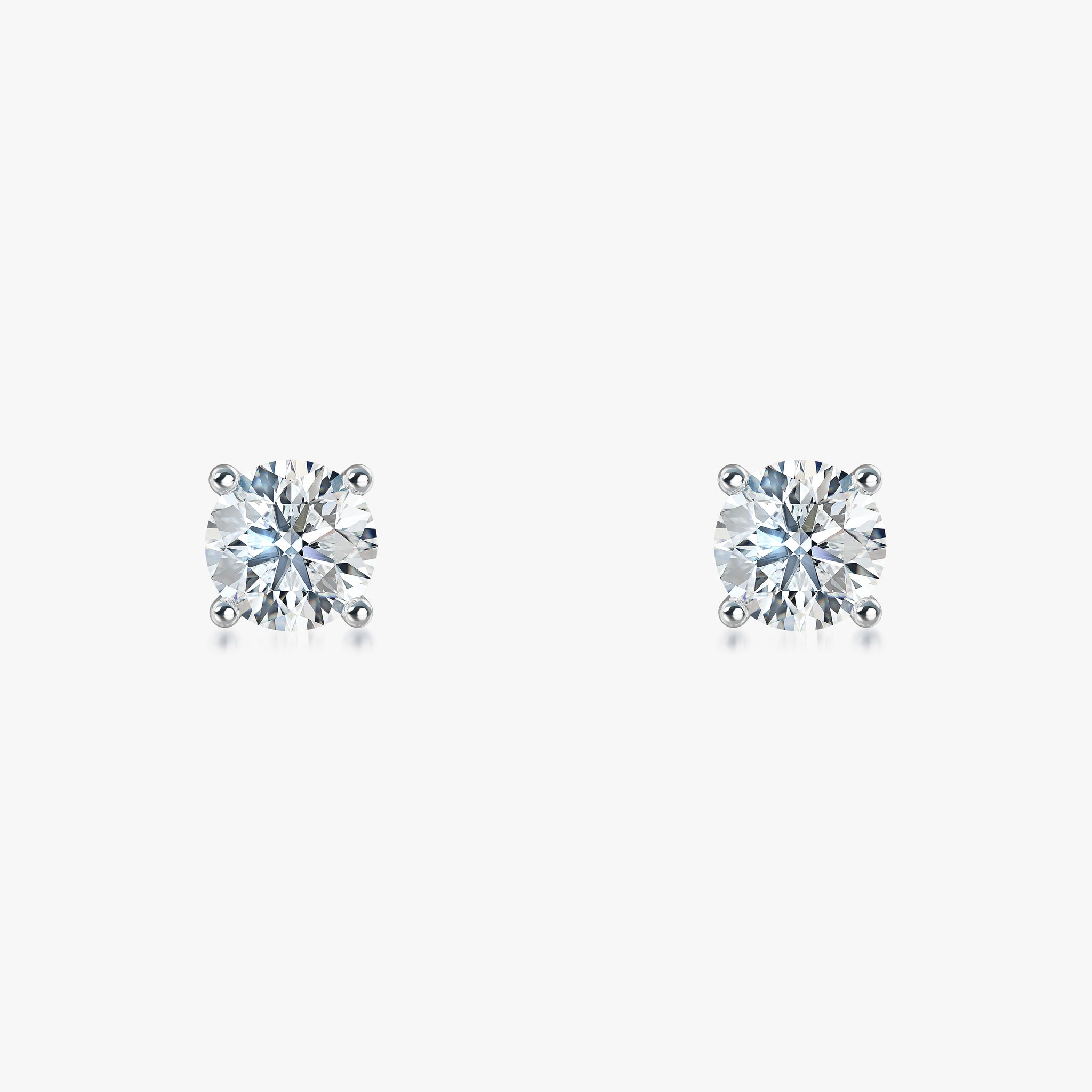 J'EVAR 14KT White Gold ALTR Lab Grown Diamond Stud Earrings Front View