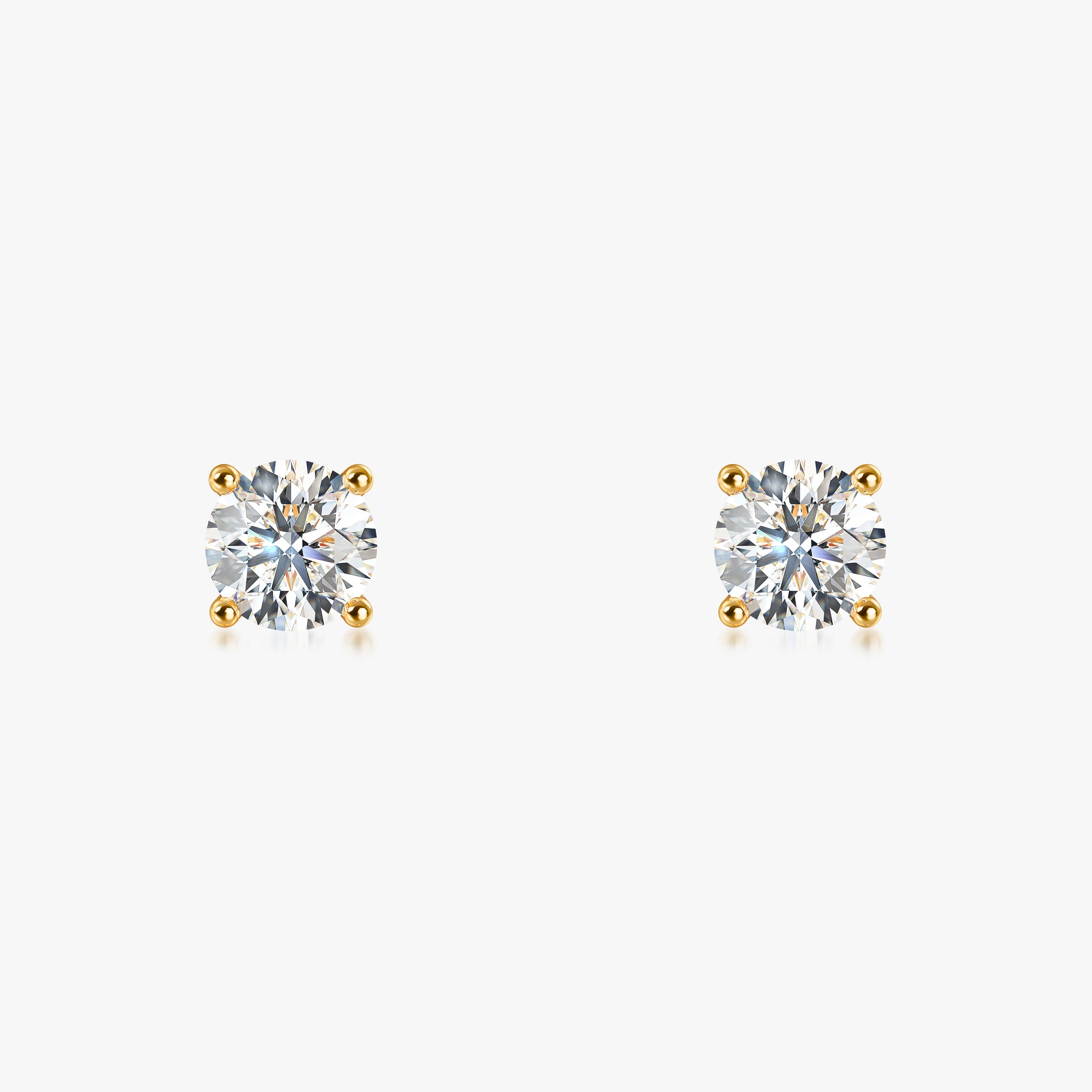 J'EVAR 14KT Yellow Gold ALTR Lab Grown Diamond Stud Earrings Front View