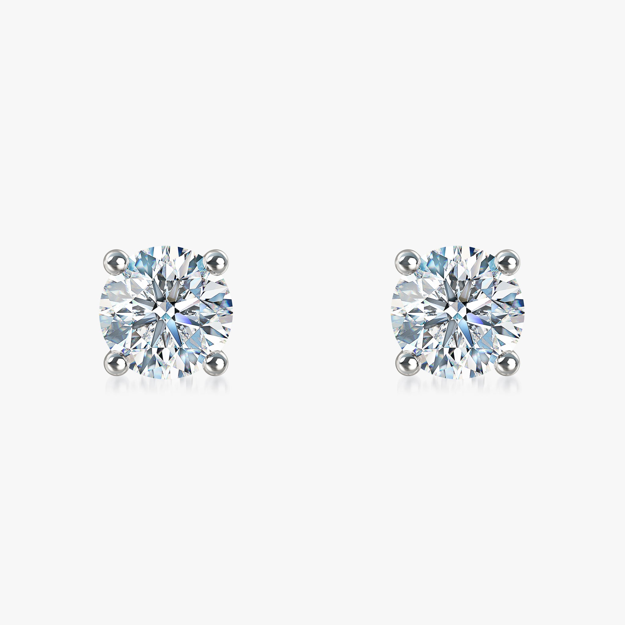 J'EVAR 18KT White Gold ALTR Lab Grown Diamond Stud Earrings with Guardian Backs Front View