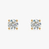 J'EVAR 18KT Yellow Gold ALTR Lab Grown Diamond Stud Earrings with Guardian Backs Front View | Pair / 3.50 CT