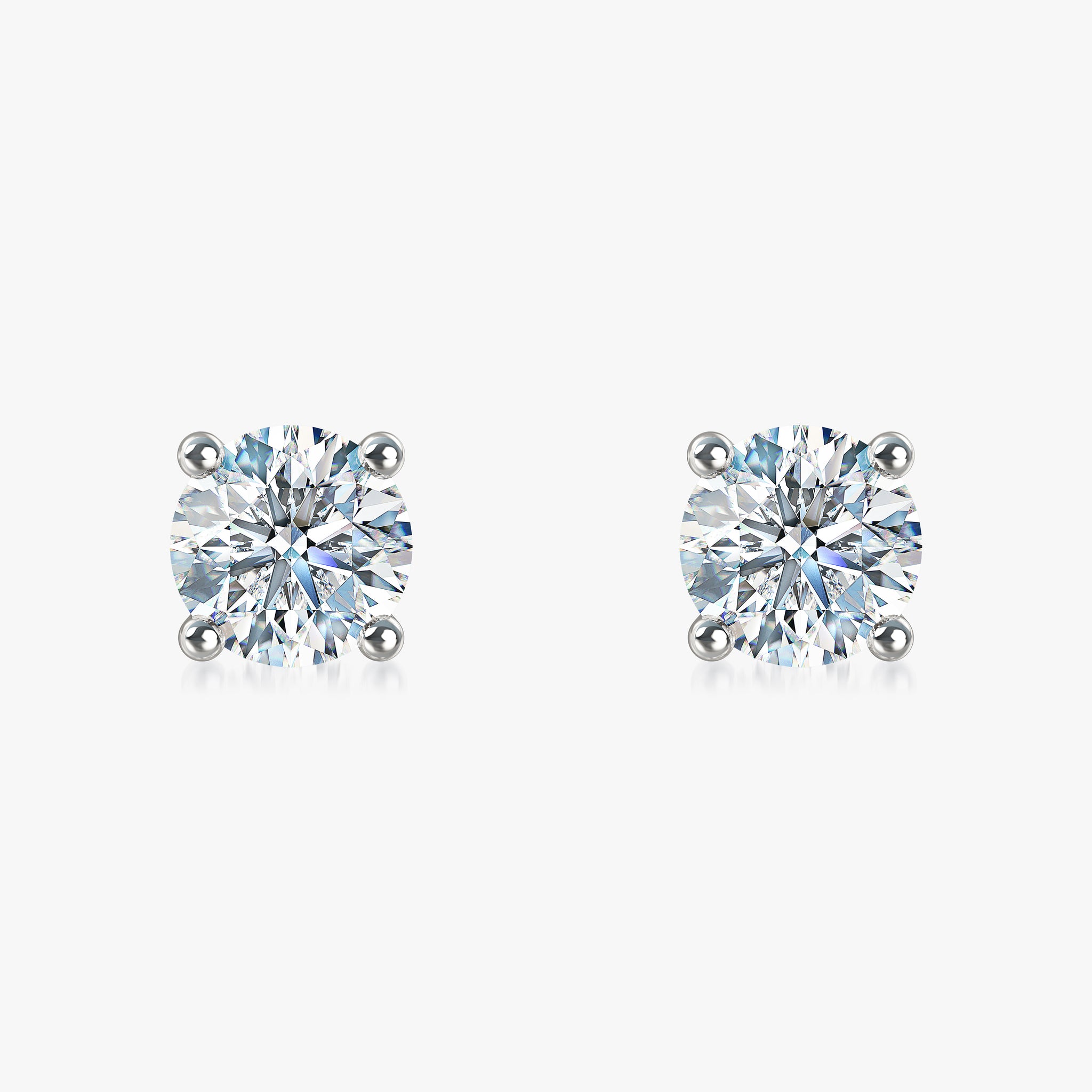 J'EVAR 18KT White Gold ALTR Lab Grown Diamond Stud Earrings with Guardian Backs Front View