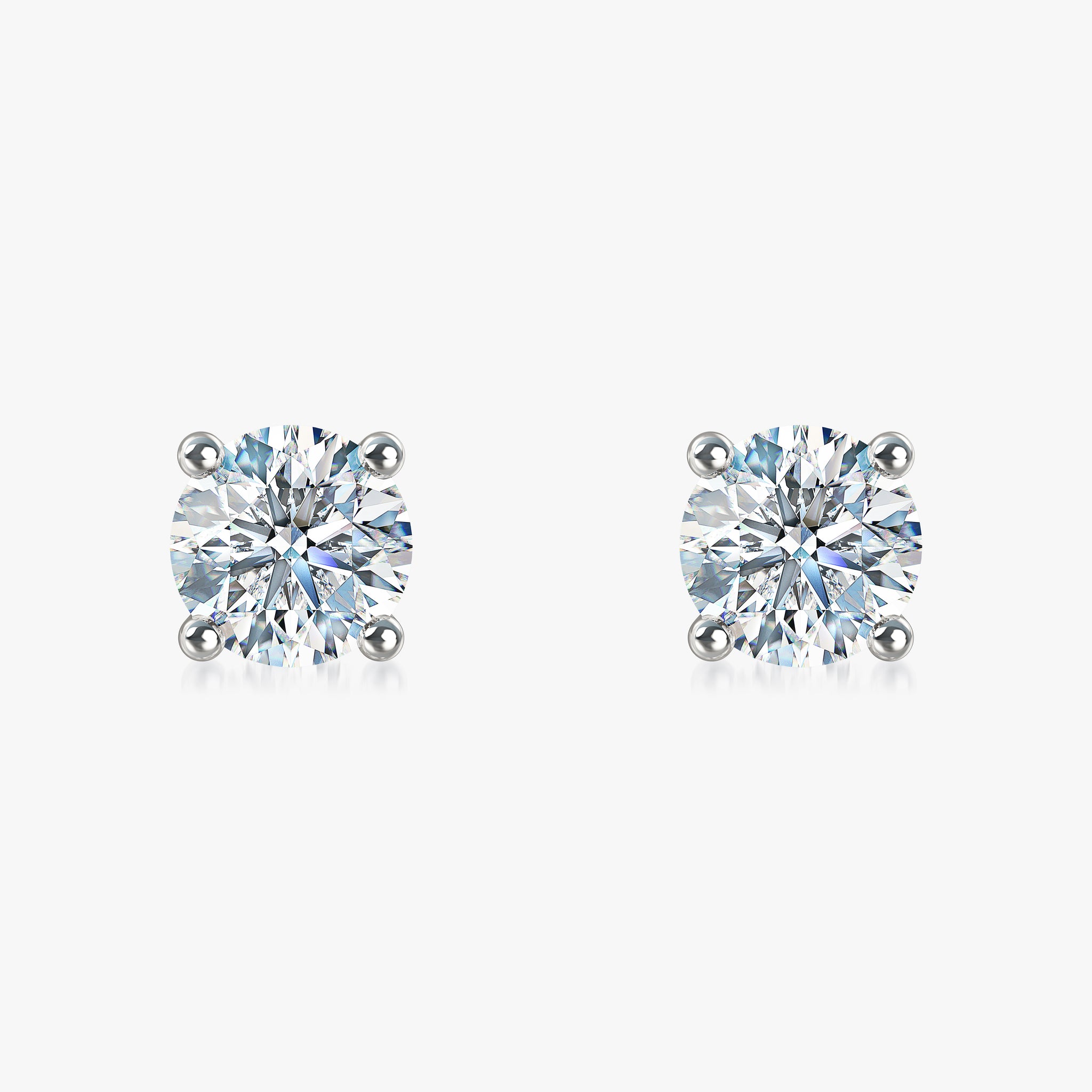 J'EVAR 18KT White Gold ALTR Lab Grown Diamond Stud Earrings with Guardian Backs Front View