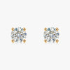 J'EVAR 18KT Yellow Gold ALTR Lab Grown Diamond Stud Earrings with Guardian Backs Front View | Pair / 4.00 CT