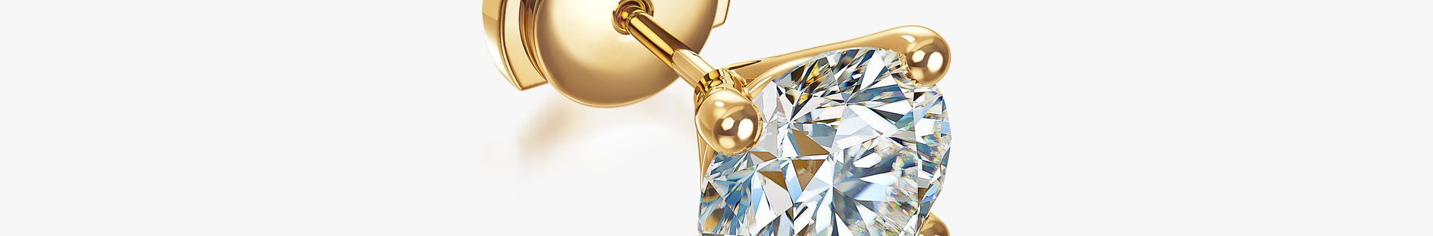 J'EVAR 18KT Yellow Gold ALTR Lab Grown Diamond Stud Earrings with Guardian Backs Lock View