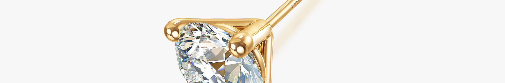 J'EVAR 18KT Yellow Gold ALTR Lab Grown Diamond Stud Earrings with Guardian Backs Perspective View