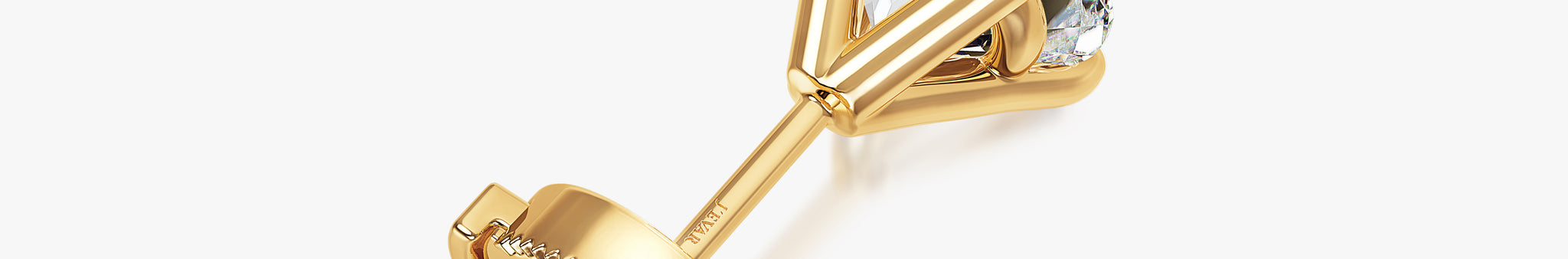 J'EVAR 18KT Yellow Gold ALTR Lab Grown Diamond Stud Earrings with Guardian Backs Back View