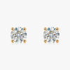 J'EVAR 18KT Yellow Gold ALTR Lab Grown Diamond Stud Earrings with Guardian Backs Front View | Pair / 4.50 CT