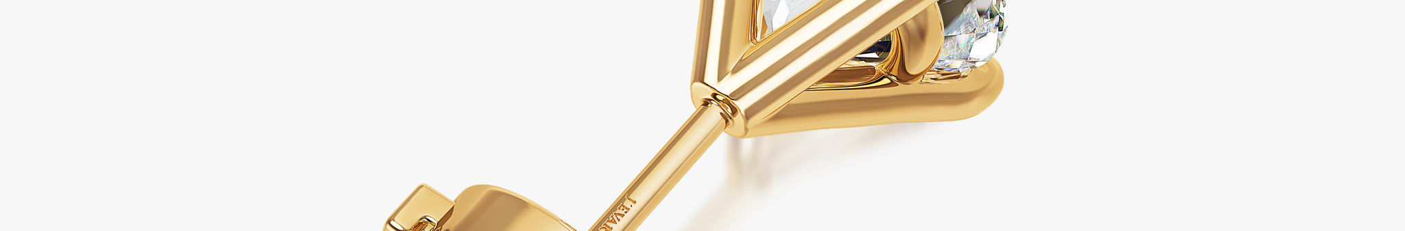 J'EVAR 18KT Yellow Gold ALTR Lab Grown Diamond Stud Earrings with Guardian Backs Back View
