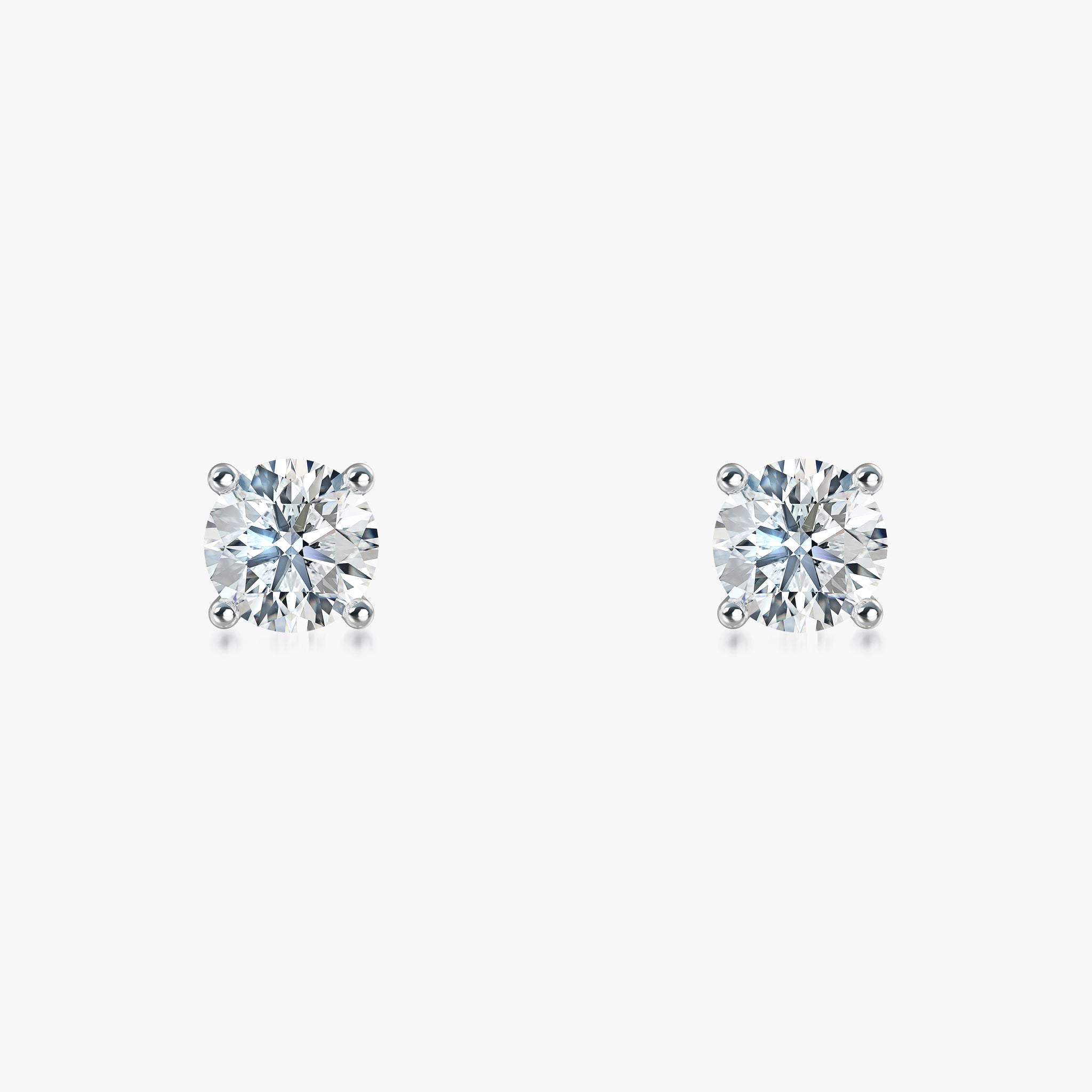 J'EVAR 14KT White Gold ALTR Lab Grown Diamond Stud Earrings Front View