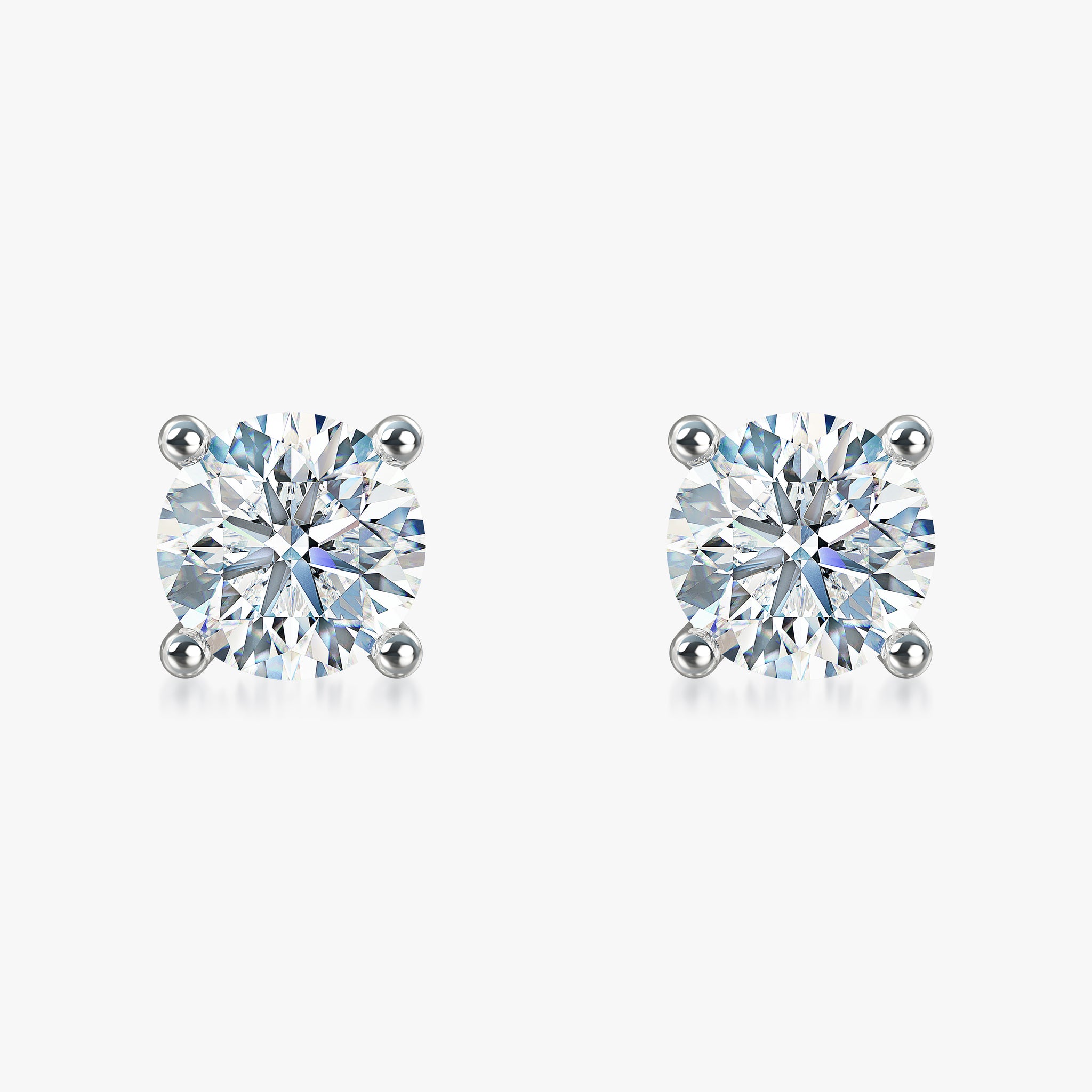 J'EVAR 18KT White Gold ALTR Lab Grown Diamond Stud Earrings with Guardian Backs Front View