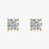 J'EVAR 18KT Yellow Gold ALTR Lab Grown Diamond Stud Earrings with Guardian Backs Front View | Pair / 5.50 CT