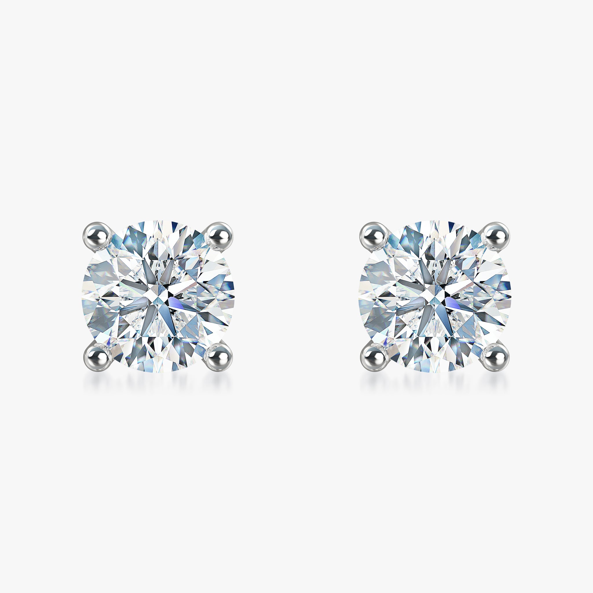 J'EVAR 18KT White Gold ALTR Lab Grown Diamond Stud Earrings with Guardian Backs Front View