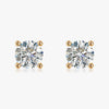 J'EVAR 18KT Yellow Gold ALTR Lab Grown Diamond Stud Earrings with Guardian Backs Front View | Pair / 6.00 CT