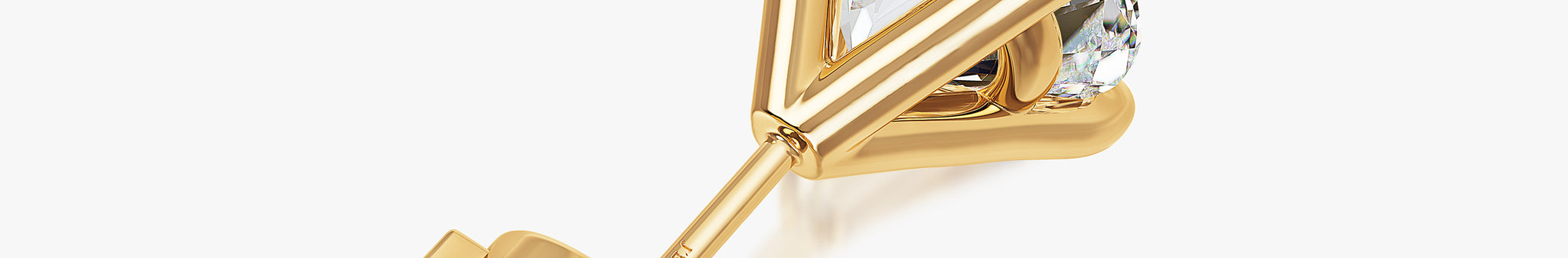 J'EVAR 18KT Yellow Gold ALTR Lab Grown Diamond Stud Earrings with Guardian Backs Back View