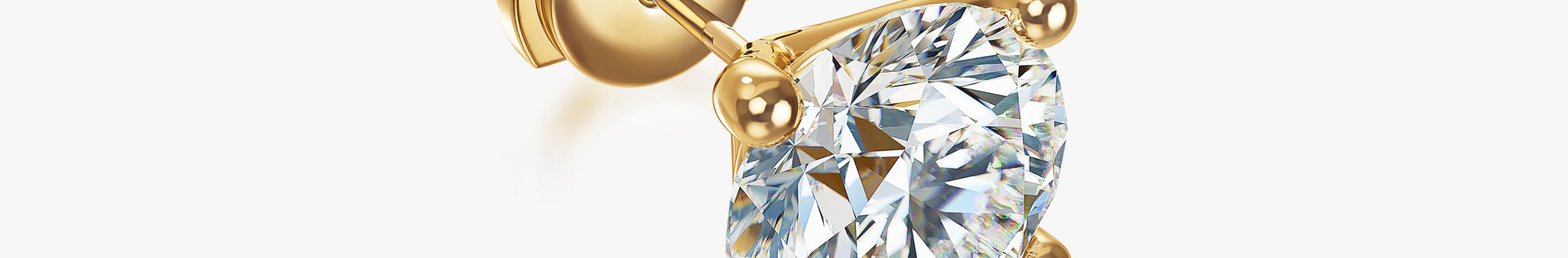 J'EVAR 18KT Yellow Gold ALTR Lab Grown Diamond Stud Earrings with Guardian Backs Lock View