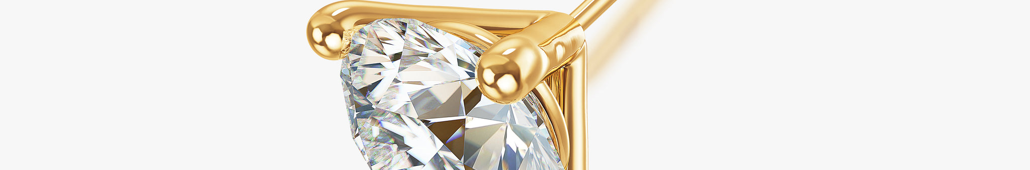 J'EVAR 18KT Yellow Gold ALTR Lab Grown Diamond Stud Earrings with Guardian Backs Perspective View
