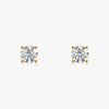 J'EVAR 14KT Yellow Gold ALTR Lab Grown Diamond Stud Earrings Front View | Pair / 0.70 CT