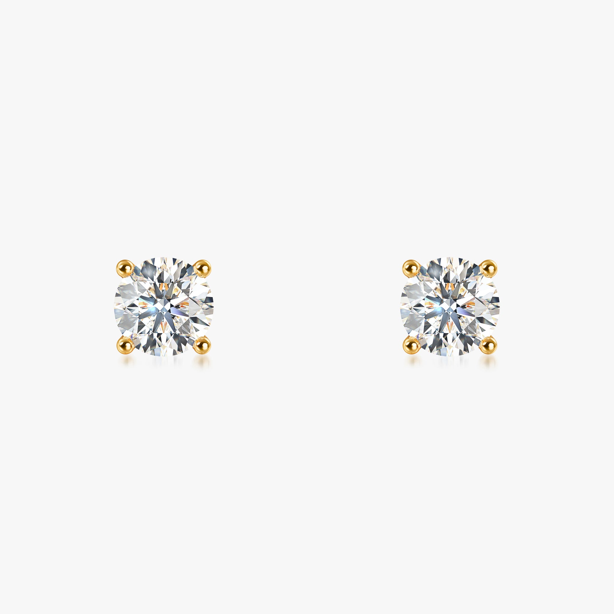 J'EVAR 14KT Yellow Gold ALTR Lab Grown Diamond Stud Earrings Front View