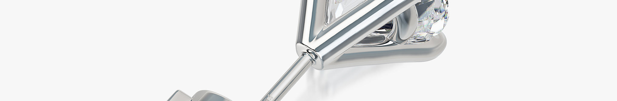 J'EVAR 18KT White Gold ALTR Lab Grown Diamond Stud Earrings with Guardian Backs Back View