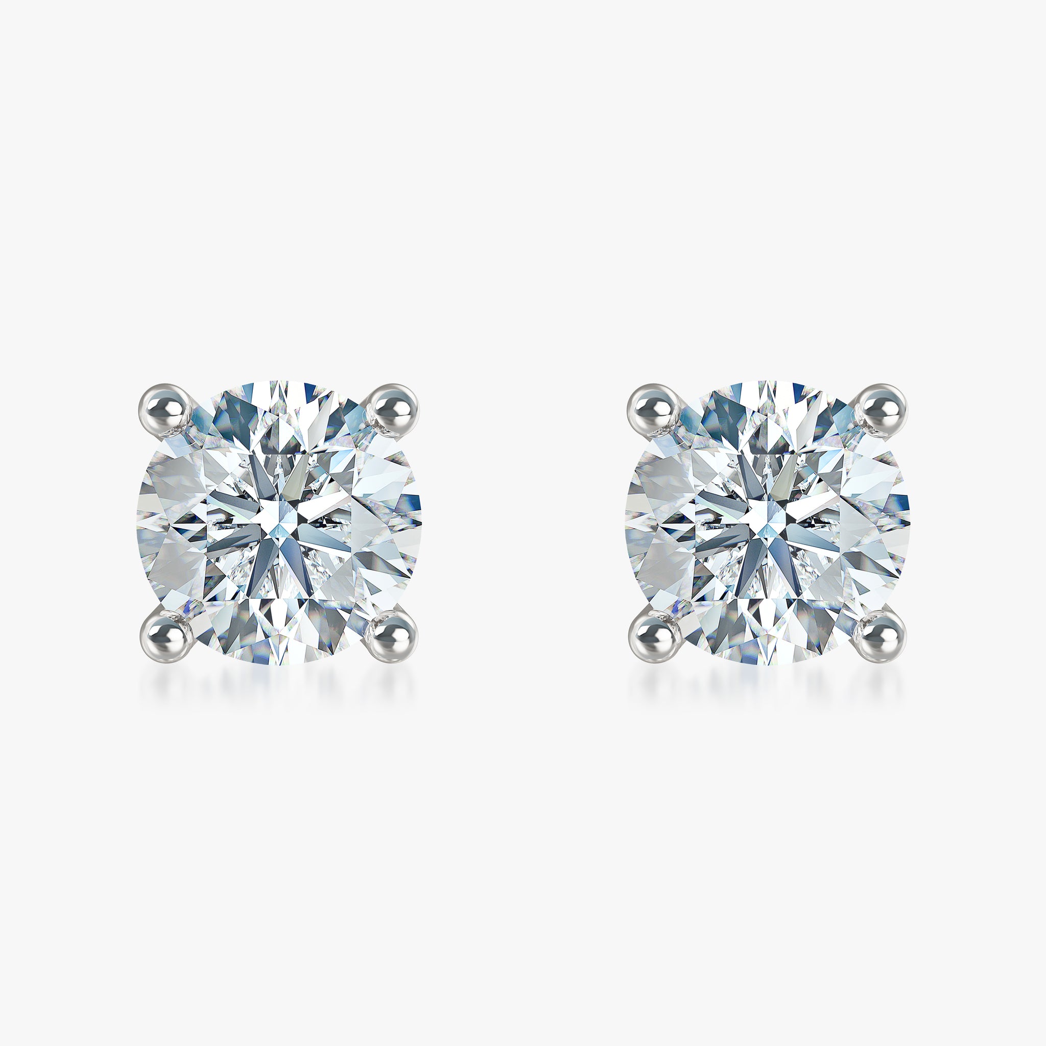 J'EVAR 18KT White Gold ALTR Lab Grown Diamond Stud Earrings with Guardian Backs Front View
