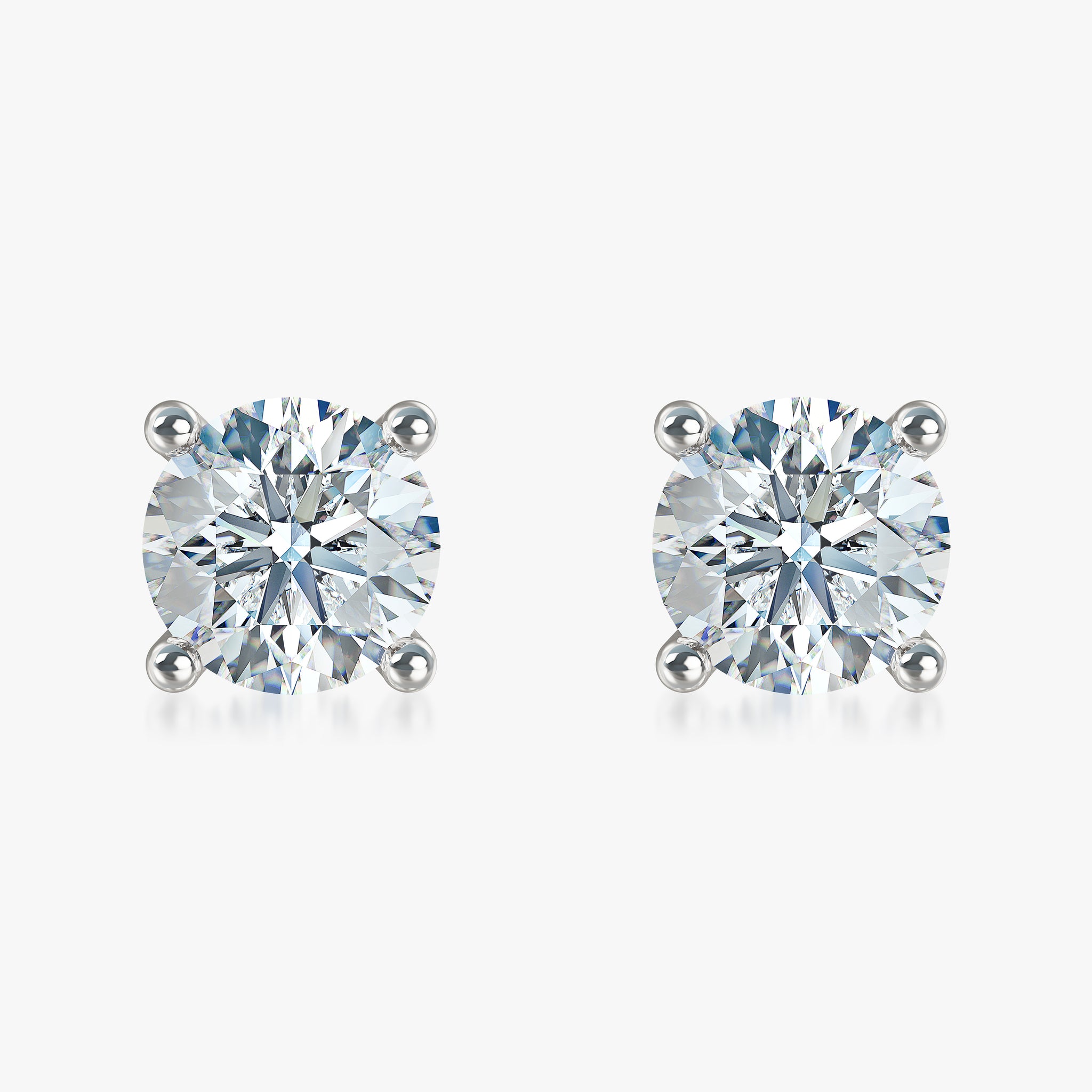 J'EVAR 18KT White Gold ALTR Lab Grown Diamond Stud Earrings with Guardian Backs Front View