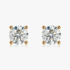 J'EVAR 18KT Yellow Gold ALTR Lab Grown Diamond Stud Earrings with Guardian Backs Front View | Pair / 8.00 CT