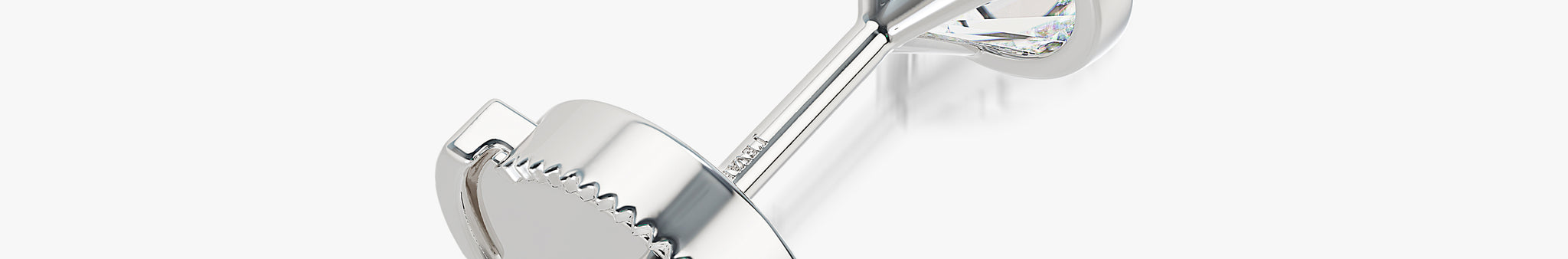 J'EVAR 18KT White Gold Elements ALTR Lab Grown Diamond Bezel Stud Earrings Back View