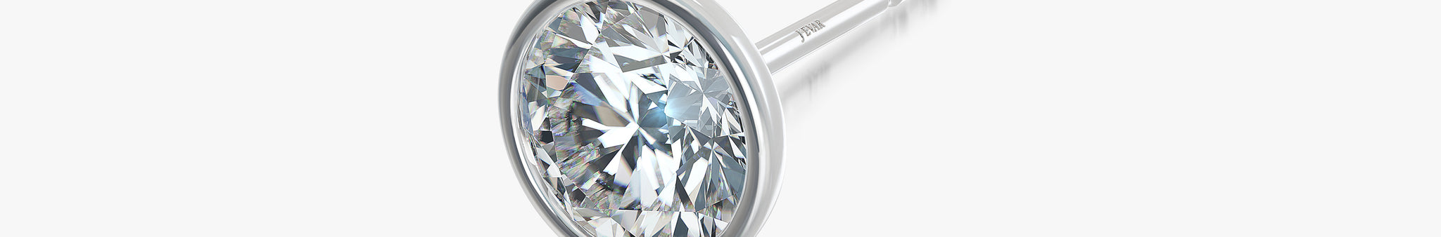 J'EVAR 18KT White Gold Elements ALTR Lab Grown Diamond Bezel Stud Earrings Prospective View