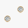 J'EVAR 18KT Yellow Gold Elements ALTR Lab Grown Diamond Bezel Stud Earrings Front View | 2.00 CT