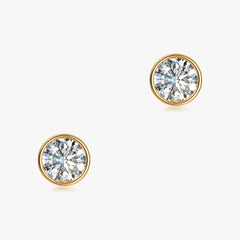 Certified Diamond Bezel Stud Earrings