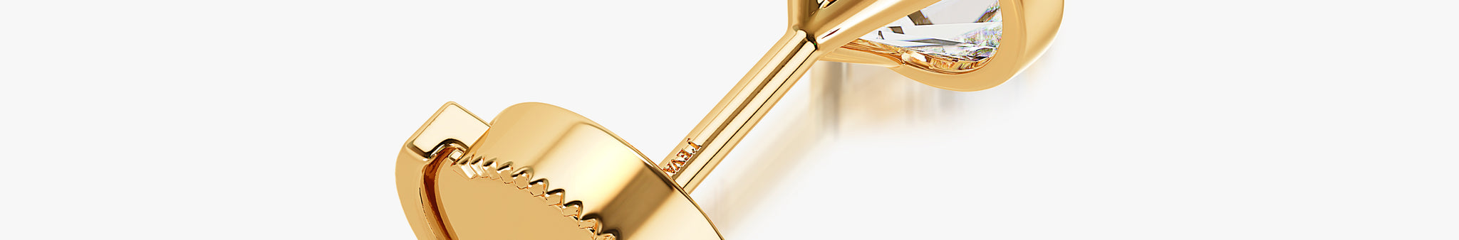 J'EVAR 18KT Yellow Gold Elements ALTR Lab Grown Diamond Bezel Stud Earrings Back View