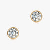 J'EVAR 18KT Yellow Gold Elements ALTR Lab Grown Diamond Bezel Stud Earrings Front View | 2.50 CT