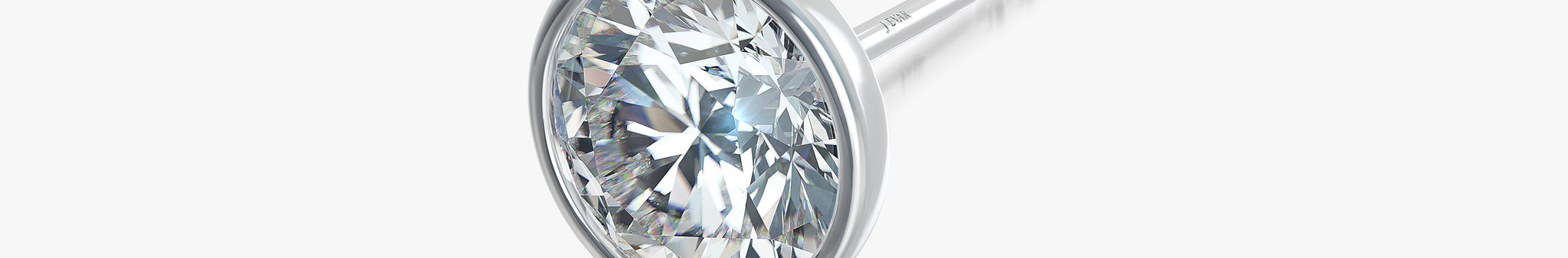 J'EVAR 18KT White Gold Elements ALTR Lab Grown Diamond Bezel Stud Earrings Perspective View