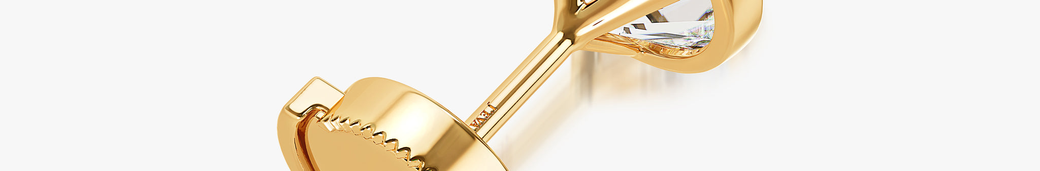 J'EVAR 18KT Yellow Gold Elements ALTR Lab Grown Diamond Bezel Stud Earrings Back View