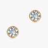 J'EVAR 18KT Yellow Gold Elements ALTR Lab Grown Diamond Bezel Stud Earrings Front View | 3.00 CT