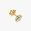 J'EVAR 18KT Yellow Gold Elements ALTR Lab Grown Diamond Bezel Stud Earrings Lock View | 3.00 CT