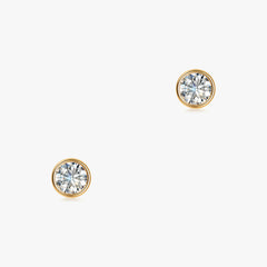 Diamond Bezel Stud Earrings