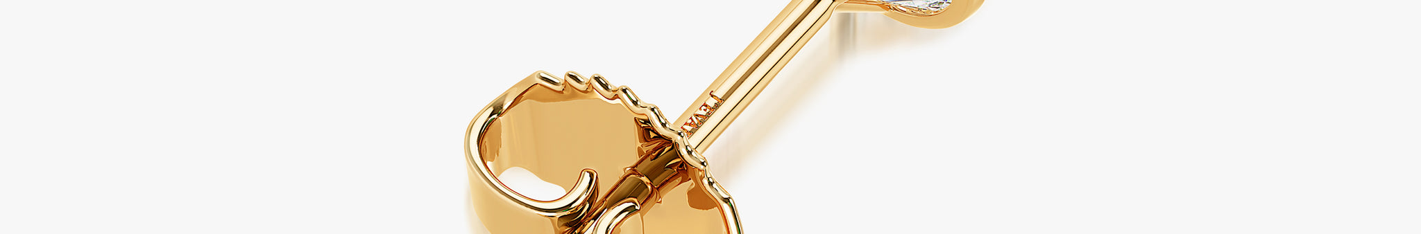 J'EVAR 18KT Yellow Gold Elements ALTR Lab Grown Diamond Earrings Back View