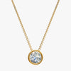 J'EVAR 14kt Yellow Gold Solitaire Diamond Necklace ALTR Lab Grown Bezel Solitaire Diamond Necklace Front View | 1.00 CT