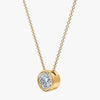 J'EVAR 14kt Yellow Gold Solitaire Diamond Necklace ALTR Lab Grown Bezel Solitaire Diamond Necklace Side Perpective View | 1.00 CT
