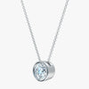 J'EVAR 14KT White Gold Solitaire Diamond Necklace ALTR Lab Grown Bezel Solitaire Diamond Necklace Side Perpective View | 1.50 CT