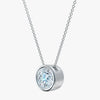J'EVAR 14KT White Gold Solitaire Diamond Necklace ALTR Lab Grown Bezel Solitaire Diamond Necklace Side Perpective View | 2.00 CT