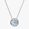 J'EVAR 14KT White Gold Solitaire Diamond Necklace ALTR Lab Grown Bezel Solitaire Diamond Necklace Front View | 2.50 CT