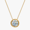 J'EVAR 14kt Yellow Gold Solitaire Diamond Necklace ALTR Lab Grown Bezel Solitaire Diamond Necklace Front View | 2.50 CT